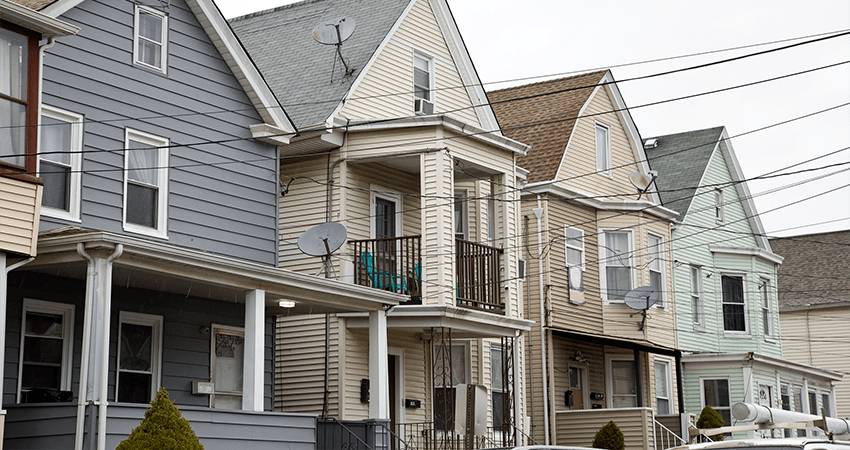 A row of houses close together