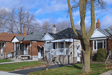 A sunny neighborhood with small single-family homes